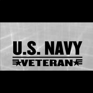 US Navy veteran White vinyl decal sticker car window 3.3” x 6”
